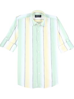 CHARCHIT - Boys Multi-Color Full Sleeves Vertical Striped Casual Shirt