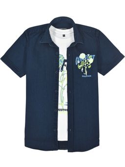 CHARCHIT - Boys Half Sleeves Casual Shirt with T-Shirt
