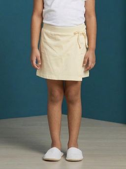 KiddoPanti - Girls Cream Cotton Wrap Skort