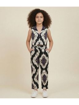 Titrit - Printed Sleeveless Cotton Co-Ord Set - Black