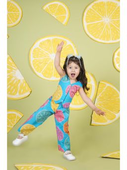 Titrit - Printed Sleeveless Cotton Co-Ord Set - Blue