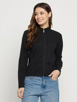 Madame - Womens Polyester Solid Black Jacket