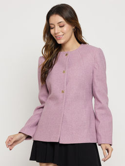 Madame - Womens Polyester Solid Mauve Jacket