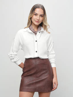 U.S. POLO ASSN. - Womens Viscose Solid White Shirt