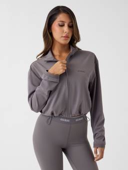 Guess - Womens Polyester Blend Solid Grey Jacket