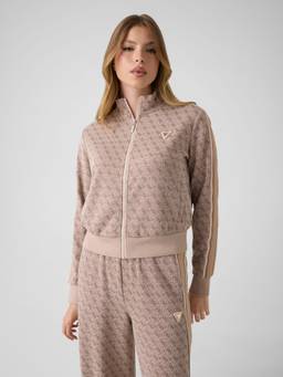 Guess - Womens Polyester Blend Geometric Beige Jacket