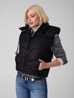 Guess - Womens Polyamide Printed Black Jacket