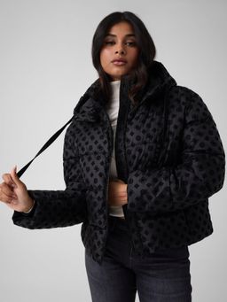 Guess - Womens Polyamide Printed Black Jacket