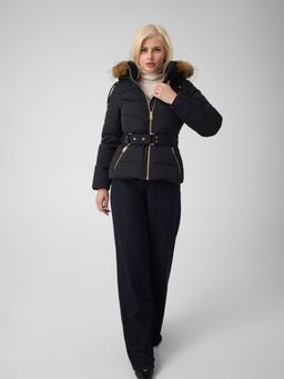 Guess - Womens Polyester Solid Black Jacket