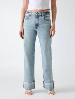 Guess - Womens Cotton Blend Solid Blue Jeans