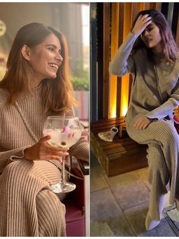 MISS MOSA BY AKANKSHA - Brown Knitted Full Sleeves Co-Ord Set