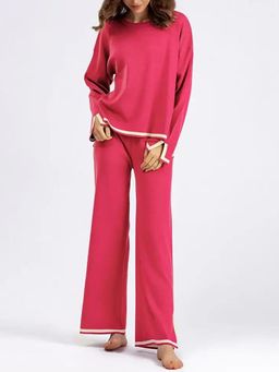 MISS MOSA BY AKANKSHA - Pink Knitted Full Sleeves Co-Ord Set