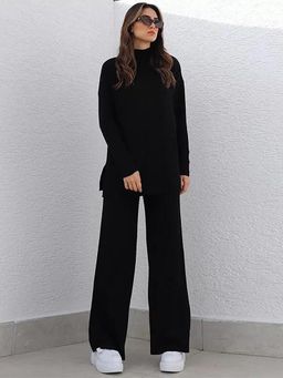 MISS MOSA BY AKANKSHA - Black Knitted Full Sleeves Co-Ord Set