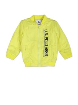U.S. POLO ASSN. - Boys Lime Green Printed Bomber Jacket