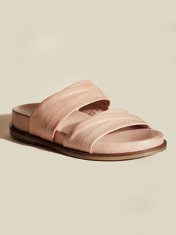 Peach Flores - Women Nude Leather Flats