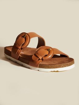 Peach Flores - Women Tan Strap Sandals