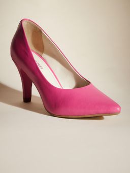 Peach Flores - Women Pink Leather Heels