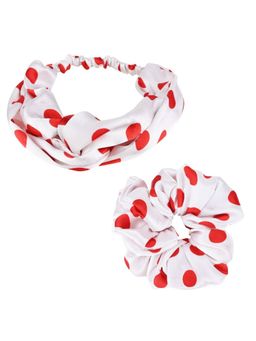 Arendelle - Red Polka Dot Large Scrunchie and Head Band (Set of 2)