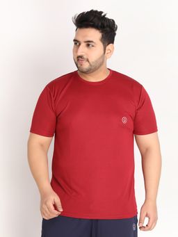 CHKOKKO - Mens Regular Fit Sports T-shirt In Maroon