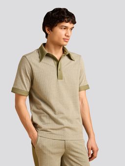 Muvazo - Green Jungle Jaunt Printed Polo T-Shirt