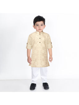 BAD BOYS - Beige Festive Flair Unlocked Dapper Kurta with Pant (Set of 2)