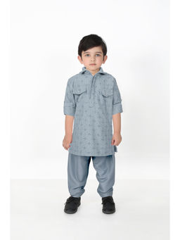 BAD BOYS - Blue Festive Flair Unlocked Dapper Kurta with Dhoti (Set of 2)