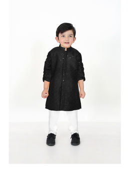 BAD BOYS - Black Festive Flair Unlocked Dapper Kurta with Pant (Set of 2)