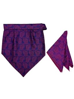 The Tie Hub - Purple And Pink Velcro Cravat and Pocket Square Set for Men
