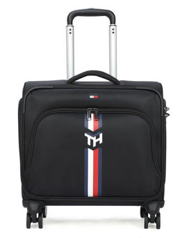 Tommy Hilfiger - Kingsville Over Black Overnighter for Travel 8 Wheel Trolley Bag 29 ltrs (L)