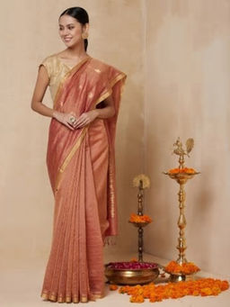 Fabindia - Cotton Silk Chanderi Woven Sari