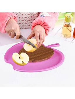 Kookee - Pink Wooden & Plastic Chopping Board with Chop & Drop Segment