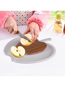 Kookee - Grey Wooden & Plastic Chopping Board with Chop & Drop Segment