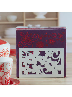 Kookee - White Metal Freestanding Tissue & Napkin Holder