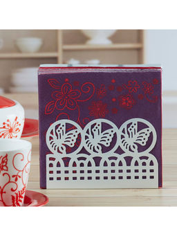 Kookee - White Metal Freestanding Tissue & Napkin Holder