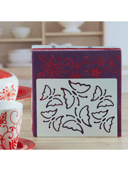 Kookee - White Metal Freestanding Tissue & Napkin Holder