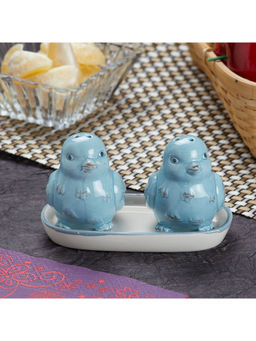 Kookee - Bird Ceramic Salt & Pepper Shakers Set with Tray