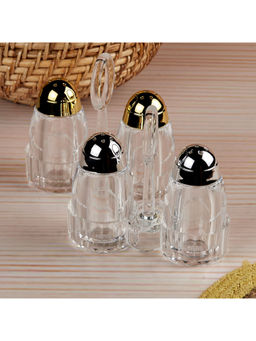 Kookee - Acrylic Salt & Pepper Shakers with Tray (Set Of 2)