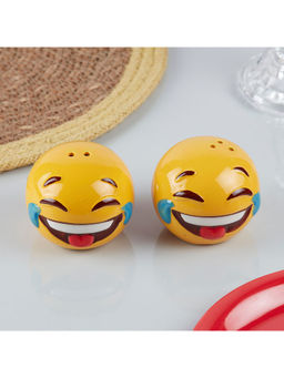 Kookee - Laughing Emoji Salt & Pepper Shakers Set with Tray