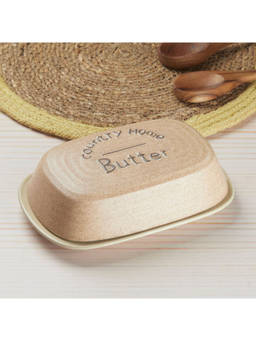 Kookee - Beige Round Ceramic Butter Dish with Lid
