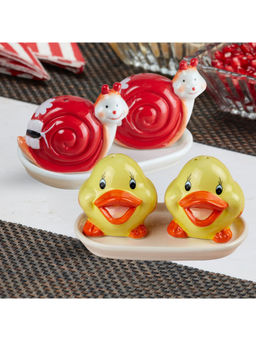 Kookee - Snail Tweety Salt & Pepper Shakers with Tray (Set Of 2)