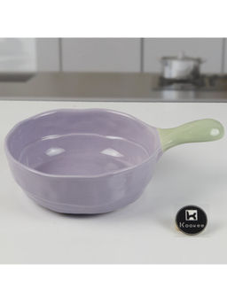 Kookee - Purple Round Ceramic Serving Bowl with Handle
