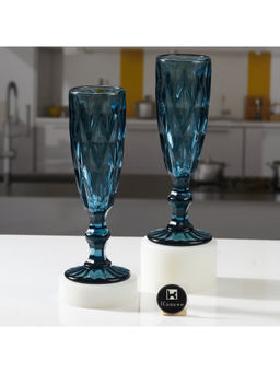 Kookee - Blue Crystal Wine Glass (Set Of 2)