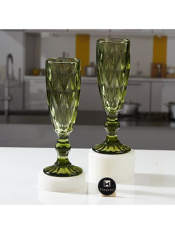 Kookee - Green Crystal Wine Glass (Set Of 2)