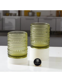 Kookee - Green Crystal Whisky Glass (Set Of 2)