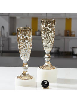 Kookee - Gold Crystal Wine Glass (Set Of 2)