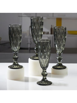 Kookee - Grey Crystal Wine Glass (Set Of 4)