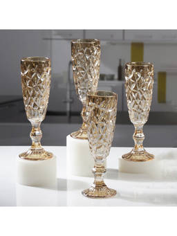 Kookee - Gold Crystal Wine Glass (Set Of 4)