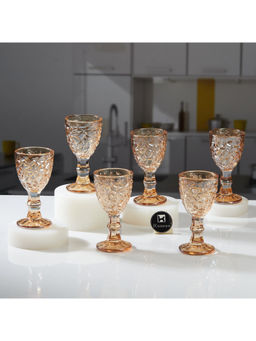 Kookee - Gold Crystal Wine Glass (Set Of 6)