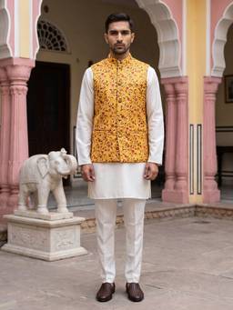 Jompers - Woven Nehru Jacket Kurta Pyjama