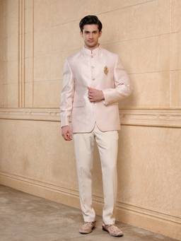 TASVA - Pink Zarin Bandhgala With Pant